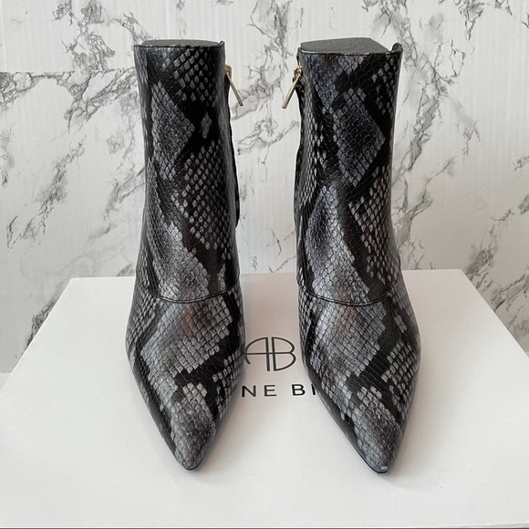 Anine Bing Ava Boots Cloudy Blue Python 36 6 kitten heel pointed toe - Picture 9 of 10